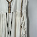 SUNDANCE TALISMAN Baba Boho White Maxi Ruffle embroidered Sleeveless Dress XL Photo 3
