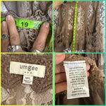 Umgee  Lace vest tan NWOT M/L rose appliqué ruffles lace Photo 2
