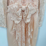 Vintage Totally 80s Peach Lace & Satin Formal Dress Huge Bow Molly Ringwald Size 6 Photo 6