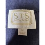 Sail To Sable  Ric Rac Embroidered Linen Shift Dress Navy Blue/Coral Size Medium Photo 7