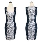 Guess  Black White Lace Bodycon Mini Dress‎ Sleeveless Short Sexy Fitted Size 0 Photo 2