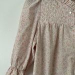 St. Michael Pink Full Length Vintage Floral Button Front Nightgown Size 10 Photo 3