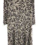 Leota Womens Perfect Wrap Zebra Safari Dress 3/4 Sleeve Beige Plus Size 1X Photo 5