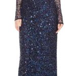 Parker Black Leandra Sequin Long-Sleeve Gown Dress Size 6 Photo 0