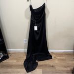 NWT Miss Circle BLACK CRYSTALLIZED CORSET HIGH SLIT SATIN GOWN size large Photo 3