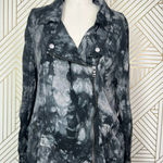 Evereve Marrakech Tie Dye Amber‎ Moto Jacket Black Gray Size Medium Photo 5