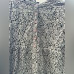 Michael Michael Kors Women's Small Brown Lace Long Sleeve Half Button Blouse Photo 11