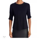 Veronica Beard  Jeans Waldorf Tee Ruched Sleeves Pima Cotton Black Size XS Photo 10