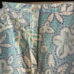 Talbots Vintage 100% Cotton Floral Print Slacks Teal Aqua White Women’s Size 6 Photo 2