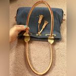 Dooney & Bourke Like new Vintage Leather Tassel Denim Small Bag Photo 10