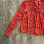 Free People Flowers In December Blouse Top Women's S Red boho Cottagecore sheer Photo 14