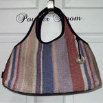 The Sak Striped Multicolor Restore Woven Crochet Handbag Tote Purse Summer Beach Photo 0