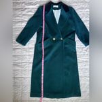 Vintage Black Velvet & Dark Green Long Wool Dressy Overcoat Holiday Photo 9