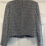 BCX Women's Jacket Size Black/White monochrome boucle textured crop jacket Sz M Photo 1