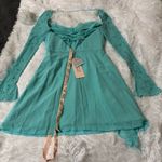 Oh Polly  Light Blue Beaded Long Sleeve Dress Photo 6