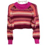 Free People  Devon Striped Cropped Sweater – Size XS Photo 0