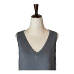 Flax Gray Jersey Knit V Neck Sleeveless Mini Tunic Dress Size M Photo 2