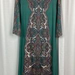 Soft Surroundings Milana Green Paisley Print Knit Midi Dress Sz.S Photo 8