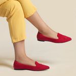 Seychelles  suede pointed toe red flats women’s Size 6 1/2 Photo 1