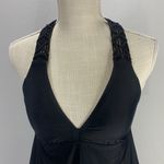Athena Cabana Macrame Black Racerback Tankini Swim Top Size 6 Photo 1