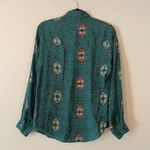 Wrangler Authentic Western Blue Aztec Print Vintage Button Down Shirt Medium Photo 5