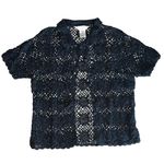 Outfit Petite JPR Black Floral Crochet Short Sleeve Cardigan Petite Photo 0