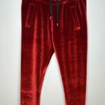 Ivy Park  Size Small Red Velour Velvet Joggers Pull On Drawstring Photo 0