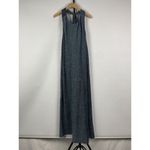 Anthropologie Maeve By‎  Navy Blue Crinkle Velvet Sleeveless Maxi Dress Size M Photo 3