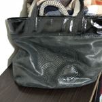 Coach  Black Leather and Patent Tote Handbag Photo 3