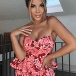 ZARA  pink white floral jacquard mini dress Photo 3