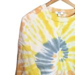 AGOLDE  Balloon Sleeve Tie-Dye Sweatshirt Cropped Yellow Blue Small A7044 Photo 3