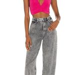 Revolve BY.DYLN Mia Halter Top in Hot Pink Womens sz Medium Crop V-Neck Festival Photo 2