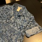 PHILOSOPHY Womens sz M Blue Denim TENCEL Shirt Dress/Tunic Pockets Aztec Tribal Size M Photo 1