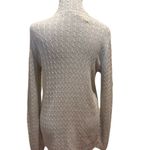 Peruvian Connection Cable Knit Turtleneck Sweater Sz L Taupe Tan Basic Photo 3