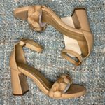 Kaanas Soho Chunky Velvet Braid Heel with Ankle Tie in Caramel Photo 7