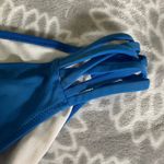 PINK - Victoria's Secret  Blue Lattice Side Bikini Bottoms Size Small Resort Vacay Photo 4