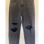Motel Rocks  Faded Black Distressed Wide Roomy 5-Pocket Denim Jeans Womens Large‎ Photo 2