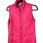 Lilly Pulitzer Skylar Flamingo Pink Hot Pink Quilted Vest Gold Zipper Medium Photo 0