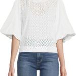 joe's jeans New  Eyelet‎ Puff Sleeve Top Size Small White Collection Photo 0