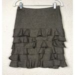 Talbots Skirt Womens 2P Brown Tweed Wool Ruffle Tiered Career Feminine Academia Photo 0