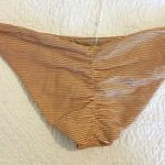 PQ Swim Aperol Stripe Bikini Full Bottom Gold Size Medium M NWT Photo 4