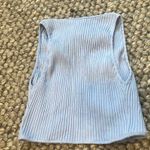 ZARA  Blue Ribbed Corset Lace Up Top Size Small Photo 7