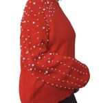 Blooming Jelly Red Lantern Sleeve Oversized Pullover Sweater w/Pearls Size Large Photo 13