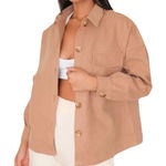 Avec Les Filles Avec Les Filles Camel Oversized Button Down Shacket Pockets Size Small Photo 0