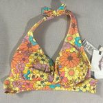 Jessica Simpson  Floral Rendevous Halter Swim Top in Flax Multi Size S NEW w/Tag Photo 1