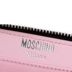 Moschino ππ Space Ship Bear Zip Around Wallet Pink NWT 100% Leather Photo 4