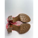 Michael Kors  Platform Sandal Size 10 Coral Leather Ankle Wrap Open Toe Heels‎ Photo 8