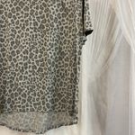 Zoe & Liv Gray Leopard Print T-Shirt XXL High-Low Hem Casual Relaxed Fit Photo 2
