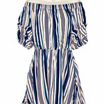 Peach Love California Peach Love Striped Off the Shoulder Dress Small Photo 1