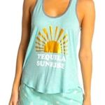 P.J. Salvage PJ SalvageTequila Sunrise racerback tank top teal lounge wear  size Large NWOT Photo 0